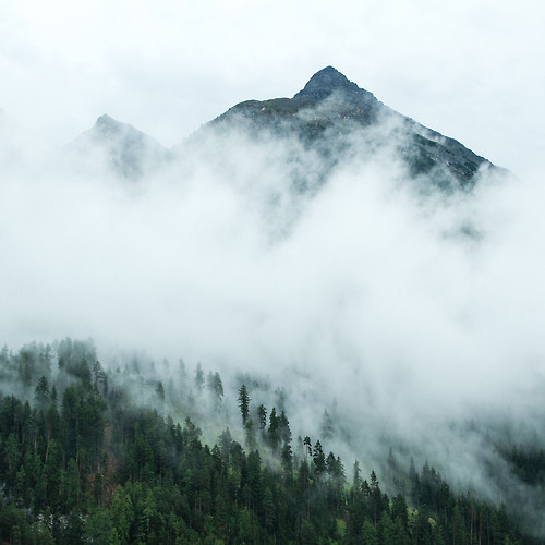 montagne dans la brume