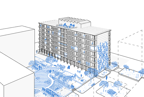 axonometric view of the housing building
