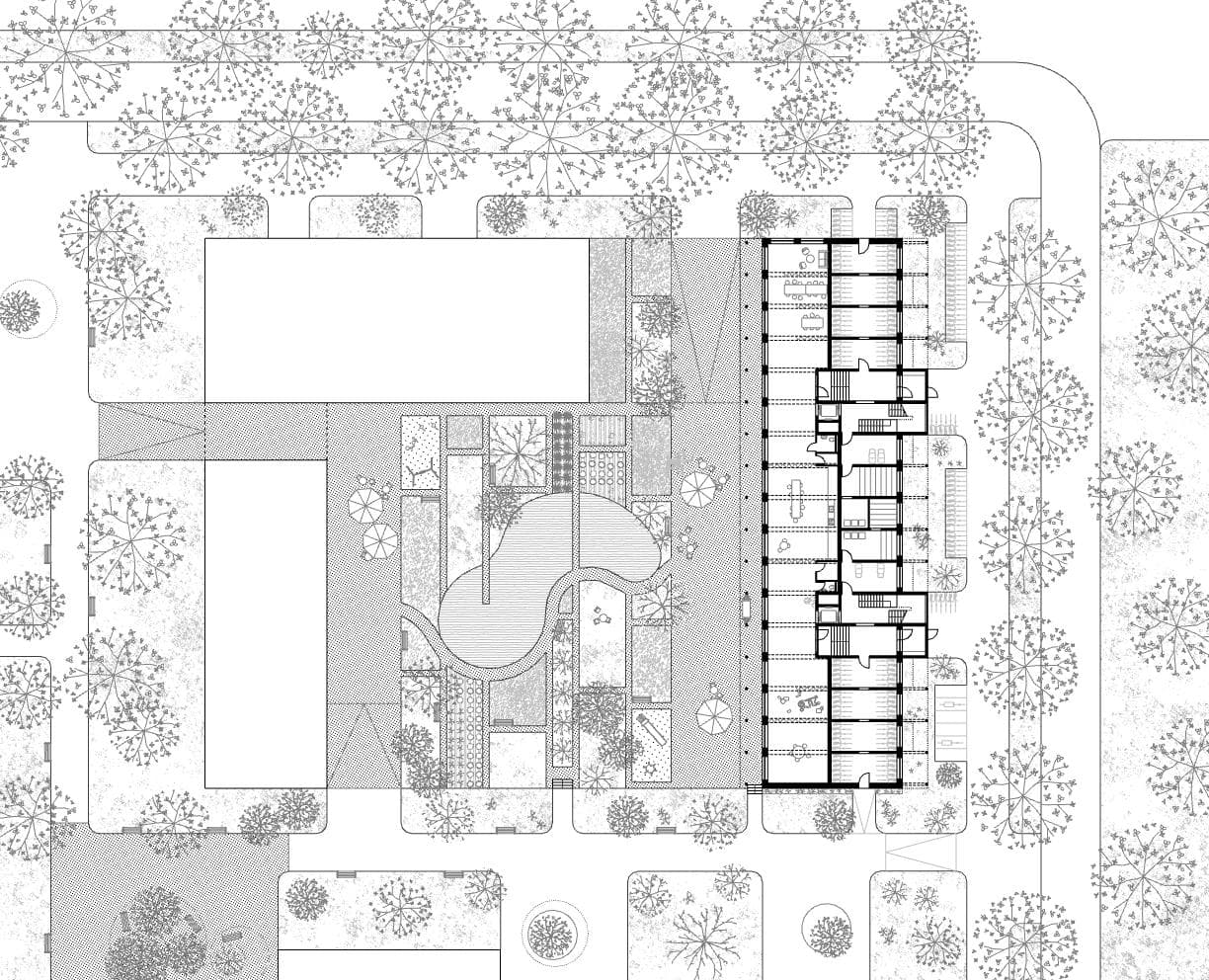 Plan de situation d’un immeuble de logements à Genève