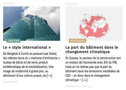 Illustration de deux articles publiés sur notre site internet